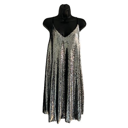 Vestido prateado zara 2025