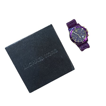 relogio mk roxo