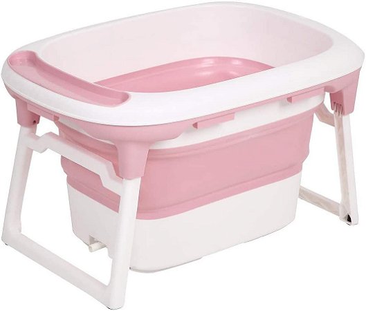 Banheira Dobravel Média Baby Pil Rosa BNMR