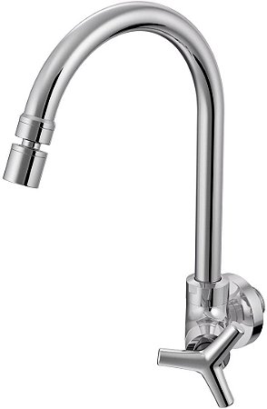 Torneira para Cozinha de parede bica alta Docol Triplus Chrome 00872606