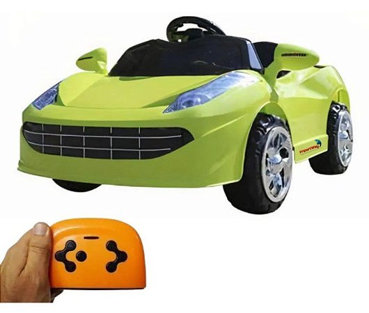 Mini Carro Esportivo Elétrico Infantil com Controle Remoto Verde Importway BW097VD