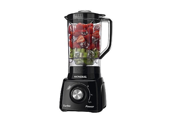 Liquidificador Turbo Power L-99 FB 2,2L Com Filtro 3 Velocidades 500w Preto Mondial 110v