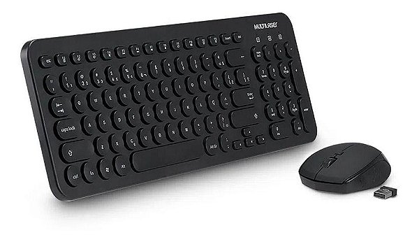 Kit Teclado e Mouse Compacto Wireless 2.4GHZ Teclas Redondas Preto TC231 Multilaser