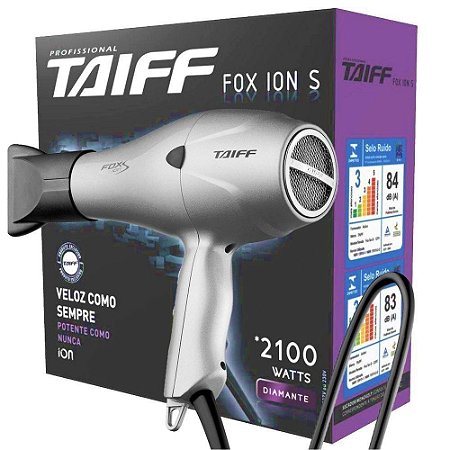 Secador de Cabelo Taiff Fox Ion S Prata 2100W 110V