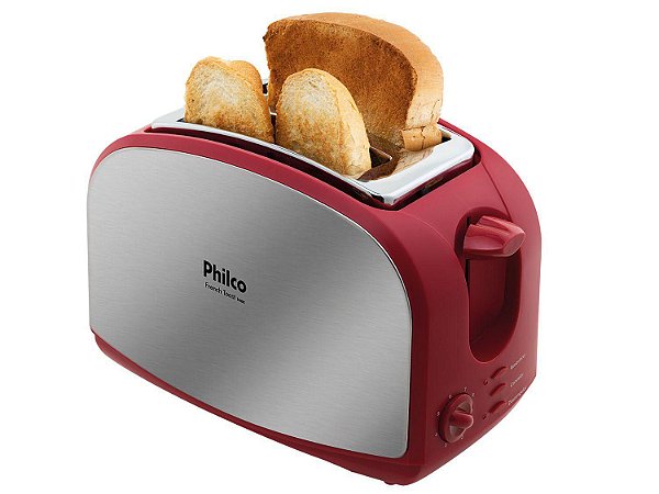 Torradeira Philco French Toast Inox Vermelho 110v