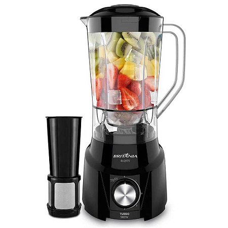 Liquidificador portatil Britânia Turbo BLQ970P preto 110v