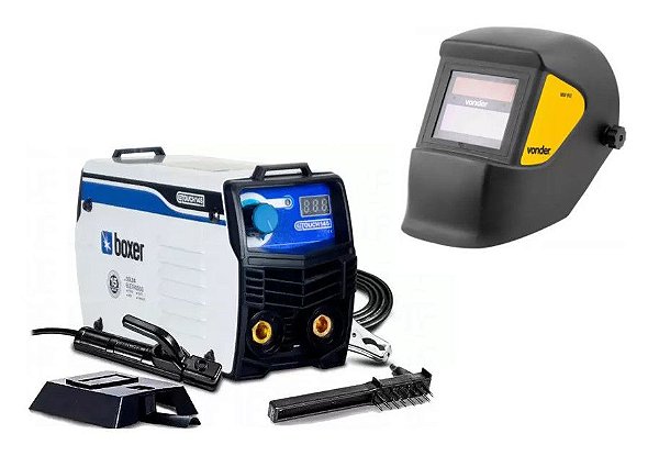 Kit Inversora de solda 140A TOUCH145 Boxer 110V + Mascara de Solda Vonder