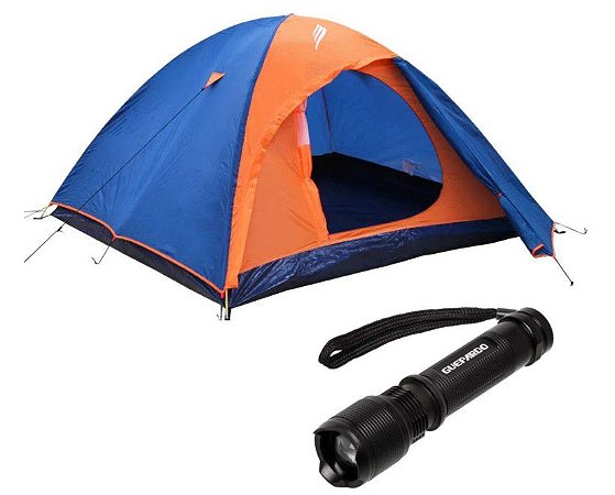 Kit Nautika Barraca falcon 3 Pessoas + Lanterna Regarregável Tática Attack