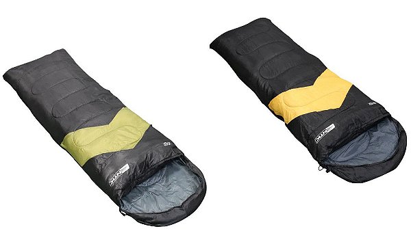 Kit Nautika Saco de Dormir Viper Preto e Verde + Saco de Dormir Viper Preto e Laranja