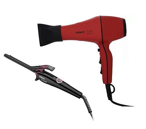 Kit Secador de Cabelo Taiff Style Red 110v + Modelador de cachos Taiff Curves 1/2" Bivolt