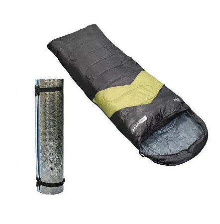 Saco de dormir Nautika Viper NTK Preto e Verde + Isolante Termico