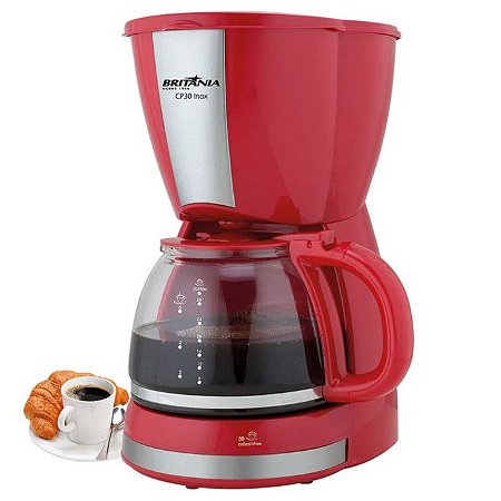 Cafeteira Britânia CP30 Inox Vermelha 30 Cafézinhos 063902082 220V