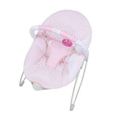 Cadeira de Descanso Vibratória com Cinto Listras Rosa Mastela WL6701-P Ibimboo