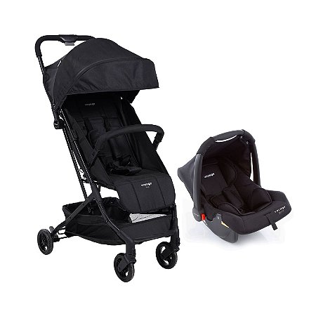 Carrinho Com Bebê Conforto Travel System Yupi Duo Pro Preto Voyage CAX00685