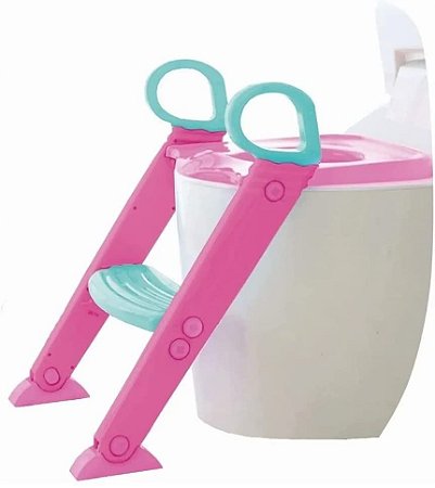 Redutor Assento Sanitário Escadinha Rosa Baby Style 13141
