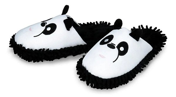 Pantufa Importway Chinelo Panda Preto e Branco 38/39 IWPPBR3839