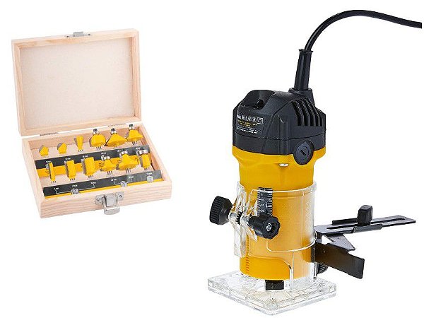 Kit Vonder Tupia Laminadora Vonder TLV506 220v + Jogo de fresas para madeira com 12 peças
