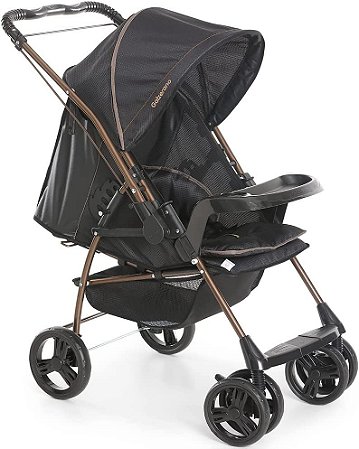 Carrinho de Bebê Galzerano Milano Rev II Preto Cobre 1016PTC