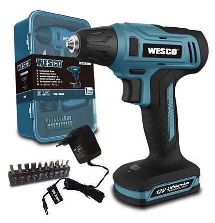 Parafusadeira Furadeira Wesco 3/8 12V Bivolt Positec WS2550K