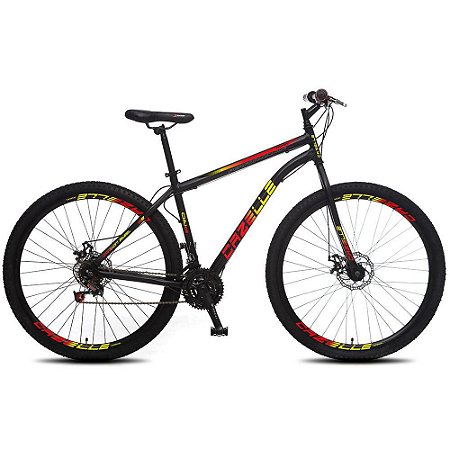Bicicleta Colli Cazelle Roma Aro 29 Quadro 18'' Freio à disco 21M Preto Vermelho Amarelo 3442-0126D