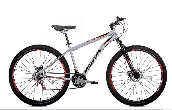 Bicicleta Houston Discovery Aro 29 com Freio a Disco 21 Marchas 18" Prata DSN291R