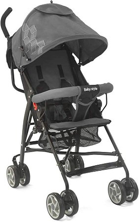 Carrinho de Bebê Umbrella Preto e Cinza Baby Style 8012297