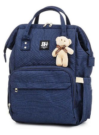 Mochila Maternidade Impermeável Azul Grande BH Store BHSMOC477