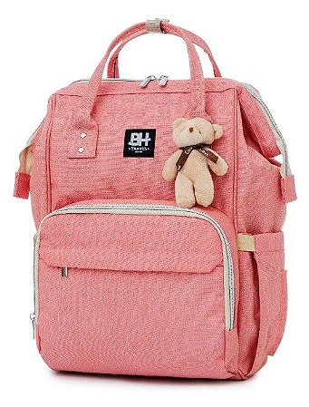 Mochila Maternidade Impermeável Rosa Grande BH Store BHSMOC472