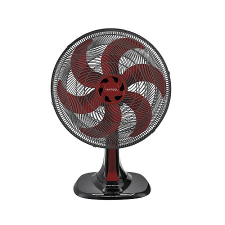 Ventilador Oscilante de Mesa Turbo 6P 40Cm Vermelho Premium Ventisol 10026 110V