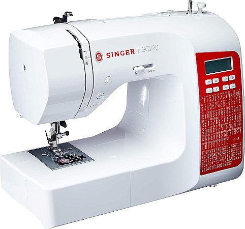 Maquina de Costura Eletrônica Singer SC220-RD 200 Pontos Vermelha Bivolt