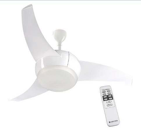 Ventilador de Teto Ventisol Vortice Led BR 3P Branco C/R Inverter 14223 Bivolt