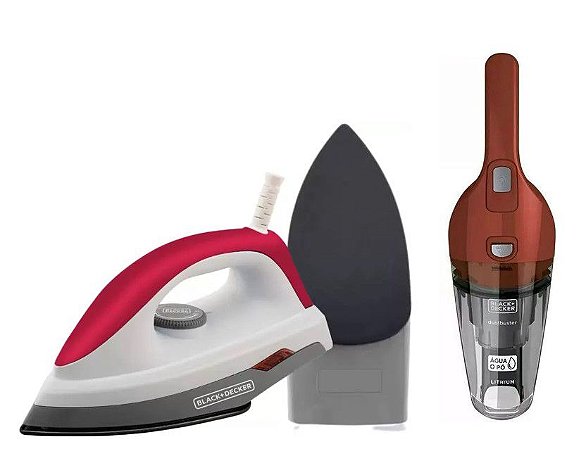 Kit Black Decker Aspirador de Pó e Água APB3600 + Ferro de Passar a Seco F300-BR 110v
