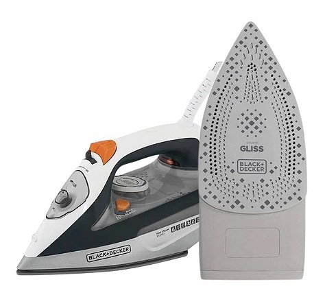 Ferro de Passar à Vapor Black Decker com Anti Gotejamento Cinza/Laranja FX3100-B2 220V