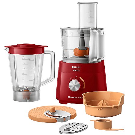 Multiprocessador de Alimentos Philips Walita PowerChop RI7302/90 Vermelho 220V