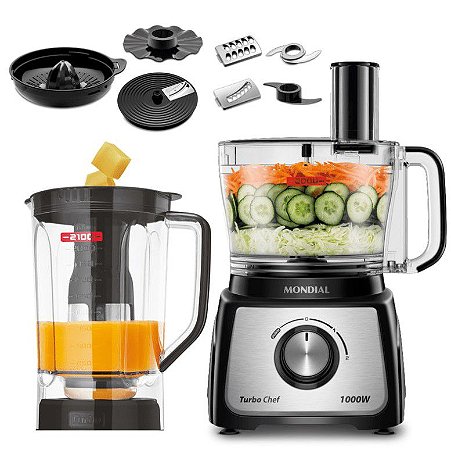 Multiprocessador de Alimentos Mondial Turbo Chef MPN-01-BF 1000W 220v