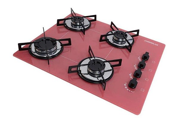 Cooktop 4 Bocas Ultra Chama Bivolt Rosa Chamalux 614