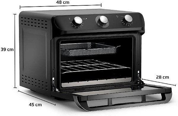 Air forno elétrico e fritadeira Mueller preto Fosco 35 Litros MFB35G 610000135 110V