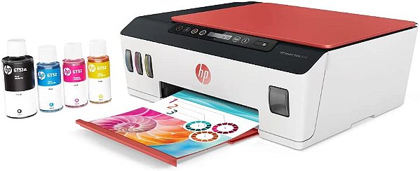 Multifuncional HP Smart Tank 514 Jato de Tinta Colorida Wi-Fi 110/220V 3YW74A