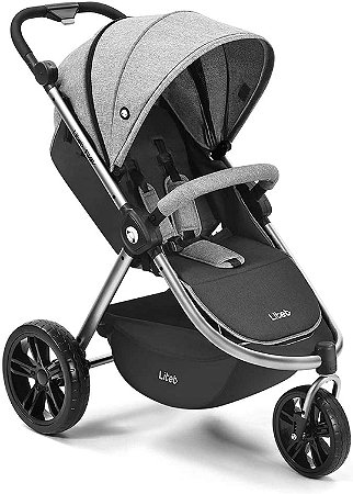 Carrinho de Passeio Jogger Sway Três Rodas 0-15kgs Preto com Cinza Litet Multilaser BB373