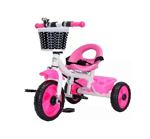 Triciclo Infantil com Pedal e Dupla Proteção Baby City Feminino Rosa e -  Isas Brinquedos e Bikes