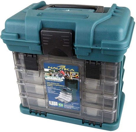 Caixa plástica MB1 NTK com bandejas e organizadores Verde 303700-UN