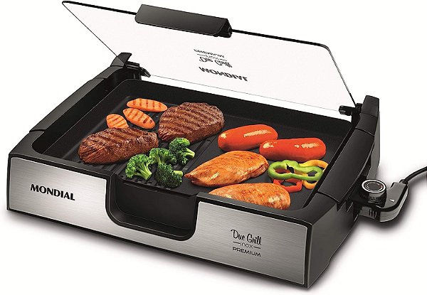 Chapa Mondial Due Grill Inox Premium G-10 1500W 60Hz Preto/Inox 220V