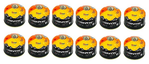 Kit Nautika 12 Unidades Cartucho de Gás Tekgas NTK para fogareiro e lampião 280600