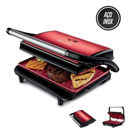 Grill Mondial Press Grill Red ceramic PG-01 Vermelho 110V
