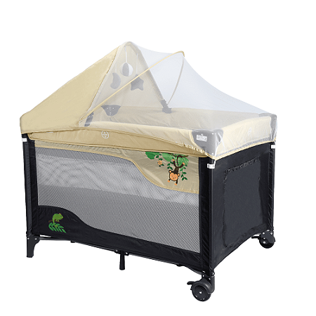 Berço compacto Premium com Trocador Multmaxx Preto e Marrom