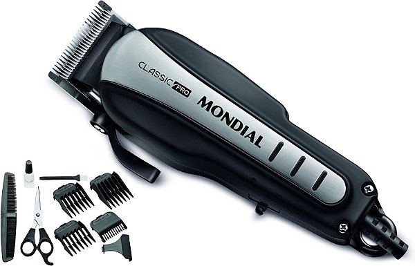 Cortador de Cabelos Mondial Classic Pro CR-03 Preta/Prata 110V