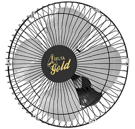 Ventilador Oscilante de Parede Gold 50 cm com 4 Pás Bivolt 200w Venti-Delta Preto 71-5325