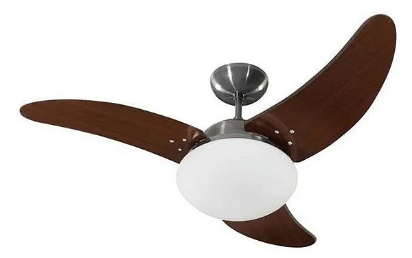 Ventilador de Teto Solano Aço escovado 3 Pás Marrom Tron 110V
