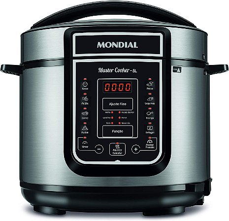 Panela de Pressão Digital Mondial Master Cooker PE-38 5L Preto/Inox 900W 220V