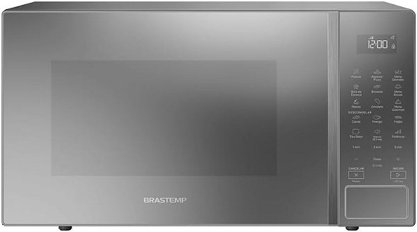 Micro-ondas Brastemp 32 Litros cor Cinza Espelhado com Menu Gourmet BMS46ARANA 110V